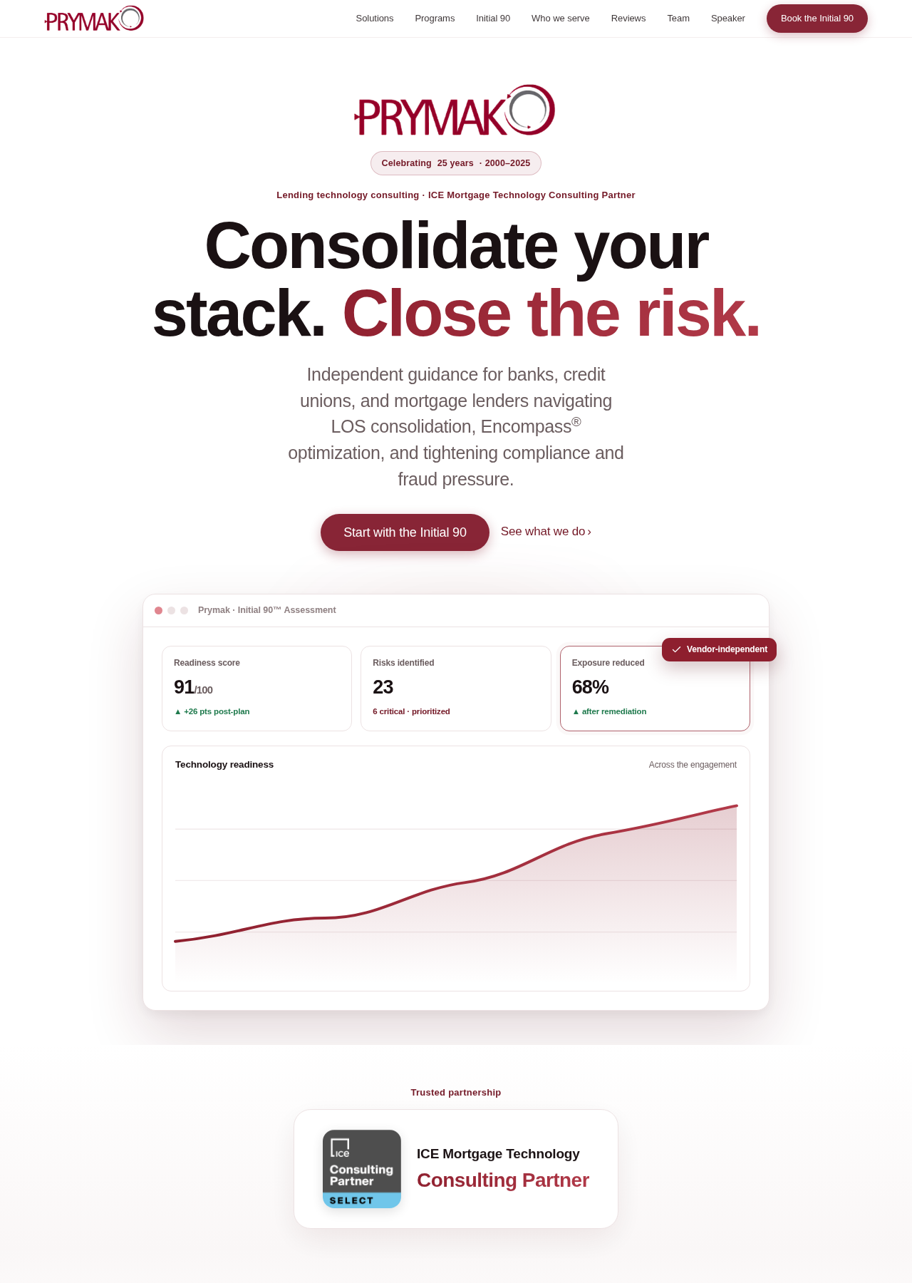 Prymak website homepage